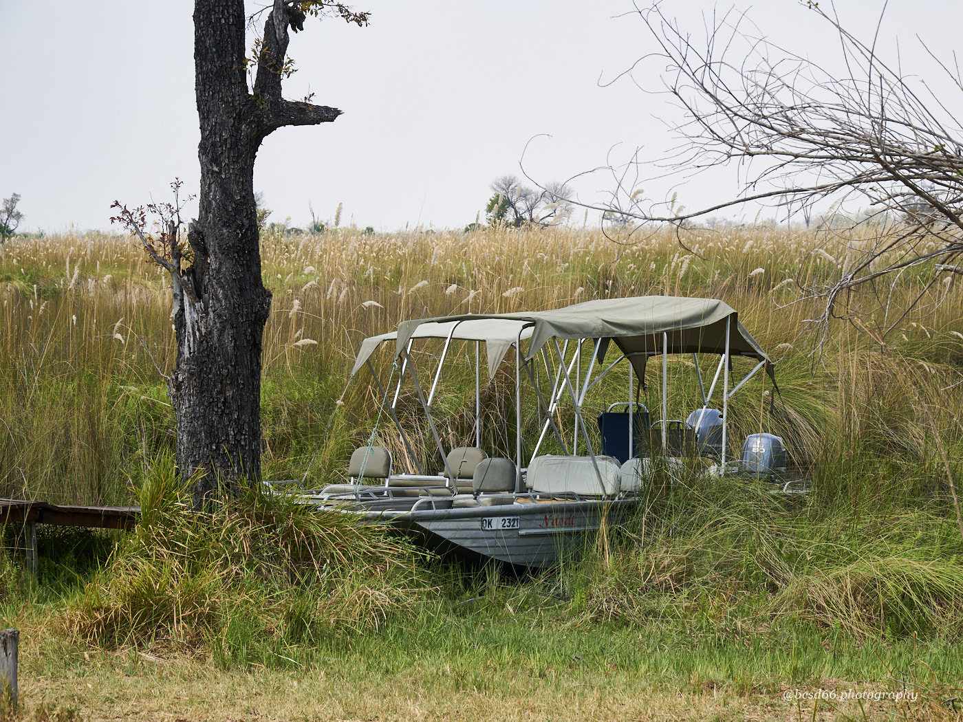 boat-at-Okavango-Delta